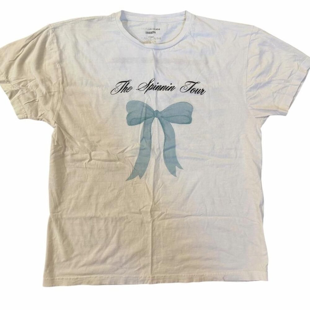 The Spinnin Tour 2024 cotton t-shirt with blue bow graphic